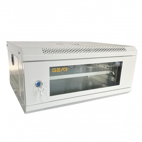 Шафа серверна настінна GEAR 4U 19'' 530x400x240 мм., Сірий (GWMSN-4U-530-400G)