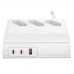 Мережевий фільтр Usams US-CC160 (CC160TC01) 3 розетки, 1 USB, 2 USB Type-C 65W, 2 м, White