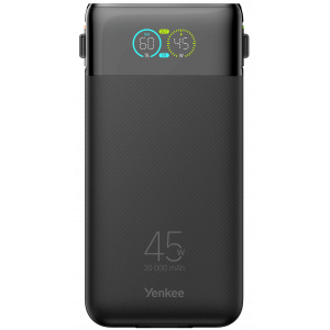Портативний зарядний пристрій Yenkee JetGo YPB 2051 20000mAh PD 45W Built-In Cables Black (7308597)