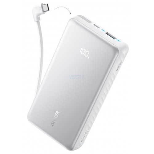 Портативний зарядний пристрій Anker - 20000 mAh 22.5W Built-In USB-C Cable White (7227885)