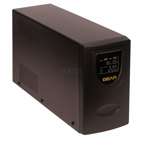 Пристрій безперебійного живлення GEAR 2000VA LCD plastic RJ45+USB (GU-2000PLCD)