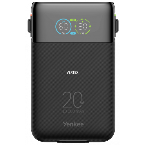 Портативний зарядний пристрій Yenkee JetGo YPB 1051 10000mAh PD 20W Built-In Cables Black (7308596) Портативний зарядний пристрій Yenkee JetGo YPB 1051 10000mAh PD 20W Built-In Cables Black (7308596)
