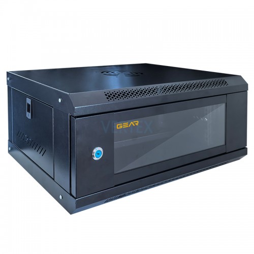 Шафа серверна настінна GEAR 4U 19'' 530x400x240 мм., Чорна (GWMSN-4U)