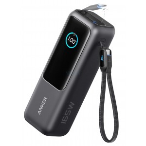 Портативний зарядний пристрій Anker 25000 mAh 165W PD Built-In Double USB-C Cables Black (7133683)