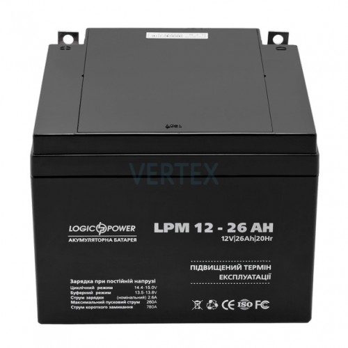 Акумуляторна батарея LogicPower LPM 12V 26AH (LPM 12 - 26 AH) AGM