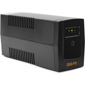 Пристрій безперебійного живлення GEAR 600VA/360W LED plastic RJ45+USB (GU-600PL)