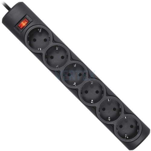 Мережевий фільтр Defender DFS 151 1.8m 6 роз Black UA (994940) (6922316)