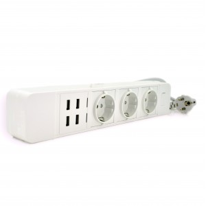 Мережевий фільтр Voltronic WiFi (ТВ-Т09/17464) 3 розетки, 4 USB, 2 м, White