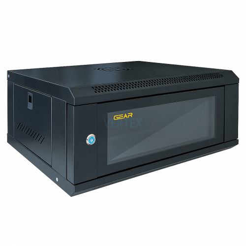 Шафа серверна настінна GEAR 4U 19'' 600x450x240 Чорна (GWMSN-4U-600-450)