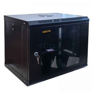 Шафа серверна настінна з полицею GEAR 9U 19'' 530x400x450 мм., Чорна (GWMSN-9U)