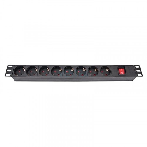 Блок розеток Atcom 1U 19" (PDU-8W-CN-WS) 8 розеток, з вимикачем, ал. корпус, німецький тип, без кабеля