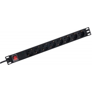Фільтр мережевий GEAR 19" з вимикачем 8 розеток (GLF-1U8SOCKET)