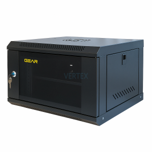 Шафа серверна настінна з полицею GEAR 6U 19'' 600x450x300 Чорна (GWMSN-6U-600-450)