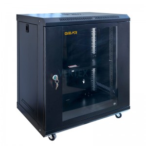 Шафа настінна серверна GEAR 12U 600x600х600 мм чорний із полицею (GWMSN-12U-600-600)