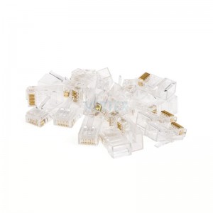 Конектор RJ45 Atcom (14373) 8p8c, 23-24 AWG (0,57-0,50 мм), Cat.6, 100шт