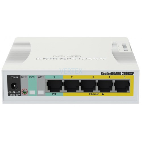 Комутатор MikroTik CSS106-1G-4P-1S (RB260GSP)