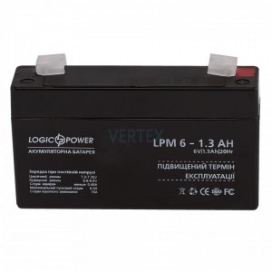 Акумуляторна батарея LogicPower LPM 6V 1.3AH (LPM 6 - 1.3 AH) AGM