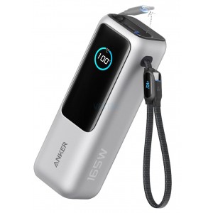 Портативний зарядний пристрій Anker 25000 mAh 165W PD Built-In Double USB-C Cables Silver (7160683)