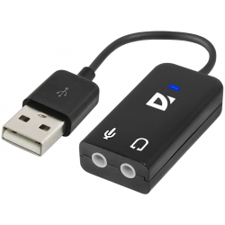 Огляд: Перехідник для навушників Defender Audio USB 2×3,5 мм jack → USB (63002)