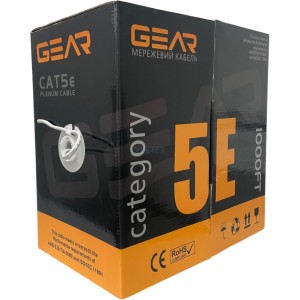 Мережевий кабель вита пара GEAR САТ.5E UTP-CCA-4Px2x0.51 (GEC-UTPCCA051305)