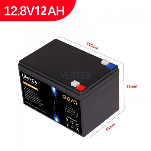 Акумуляторна батарея GEAR LiFePo4 12.8V / 12 Ah (153.6Wh) (GB-LiFePo4-12.8-12)