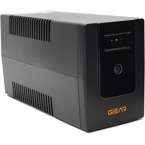 Пристрій безперебійного живлення GEAR 1200VA/720W LED plastic RJ45+USB (GU-1200PL)