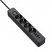 Фільтр живлення ColorWay CW-CHE435PDB 4 розетки, 3USB (2USB-A + 1 TYPE-C) (24W), 2м, Black