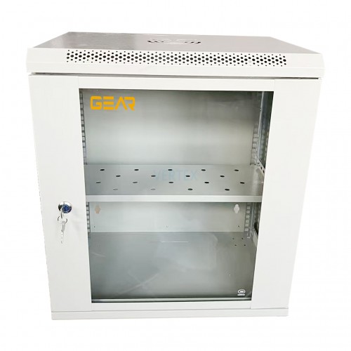 Шафа серверна настінна з полицею GEAR 12U 19'' 600x450x600 Сіра (GWMSN-12U-600-450G)