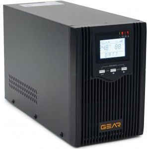 Пристрій безперебійного живлення GEAR, 1000VA/800W LCD, лінійно-інтерактивний (GU-1000PS)