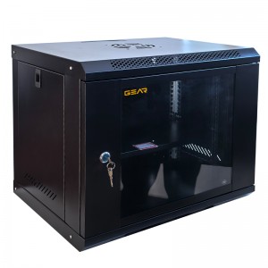 Шафа настінна серверна GEAR 9U 600x600х450 мм чорний із полицею (GWMSN-9U-600-600)
