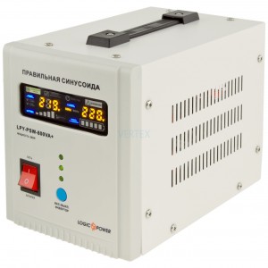 Джерело безперебійного живлення LogicPower LPY-PSW-800VA+ (560Вт)5A/15A, з правильною синусоїдою 12V