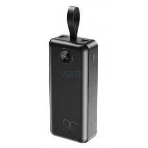 Портативний зарядний пристрій XO PR240 - 30000 mAh PD20W + QC22.5W with light (Black)  (6974644)