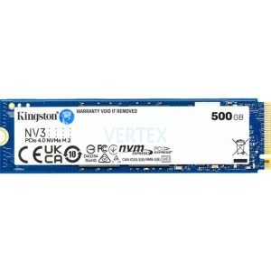 SSD накопичувач Kingston NV3 500GB M.2 2280 NVMe PCIe 4.0 x4 3D NAND (SNV3S/500G) (7053776)