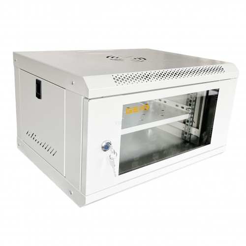 Шафа серверна настінна з полицею GEAR 6U 19'' 600x450x300 Сіра (GWMSN-6U-600-450G)