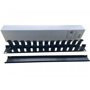 Кабельний організатор перфорований Чорний 1U 19 металевий (GCM-1U19INCH)