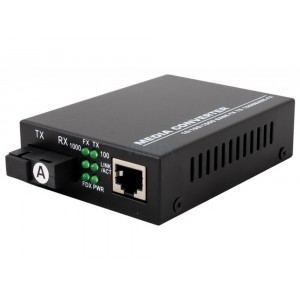 TelStream MC-218/520SC Медіаконвектор (1310TX&1550RX, 10/100/1000, 20км SC)