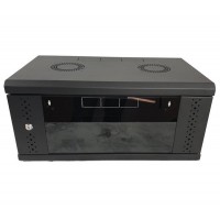 Шафа настінна EServer 19" 6U-600х500х370 (скло), чорна (ES-Е650B)